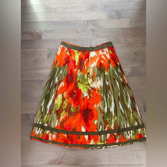 Talbots Orange and Green A-Line Skirt - Picture 3 of 6